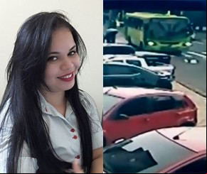 Vídeo mostra momento do atropelamento da recepcionista na Av. Frei Serafim.(Imagem:florianonews.piauiconectado.com)