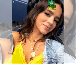 Bruna Marquezine veste sutiã amarelo para torcer pelo Brasil.(Imagem:Instagram)