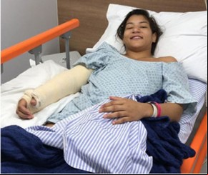 Em São Paulo, Sarah a por cirurgia no cotovelo e está bem.(Imagem:Instagram)