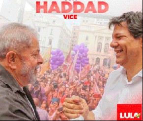 PT anuncia Haddad como vice na chapa de Lula e acordo com o PCdoB.(Imagem:Divulgação)