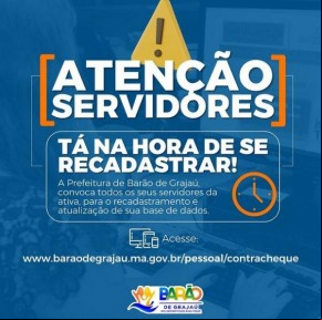 Prefeitura de Barão de Grajaú inicia o recadastramento dos servidores públicos municipais.(Imagem:Reprodução/Instagram)