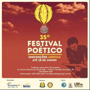 Seleção de Poemas para o 35º Festival Poético de Cornélio Procópio.(Imagem:Divulgação)