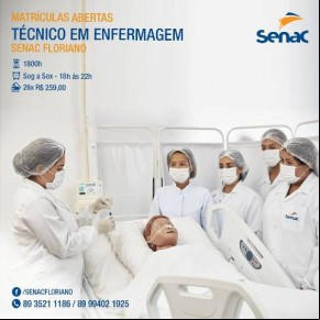 Senac Floriano abre inscrições para curso Técnico em Enfermagem(Imagem:Divulgação)