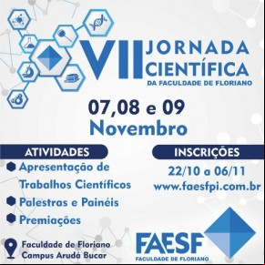 VII Jornada Científica da FAESF acontece no período de 07 a 09 de novembro.(Imagem:FAESF )