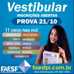 FAESF realiza vestibular 2019.1 no dia 21 de outubro(Imagem:FAESF )