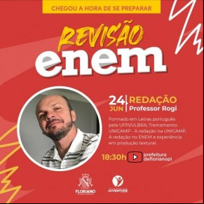 Prefeitura de Floriano ofertará revisão de redação online para o ENEM.(Imagem:Secom)
