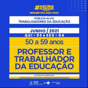 Floriano inicia vacinação contra Covid Professores.(Imagem:Secom)