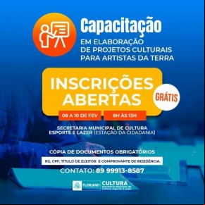 Secretaria de Cultura ofertará curso de qualificação para artistas locais(Imagem:Divulgação)