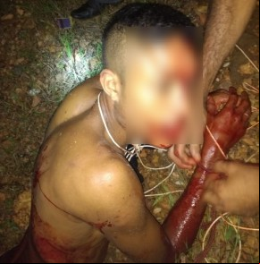 Jovem é encontrado amarrado com fios elétricos às margens da BR-343.(Imagem:PRF)