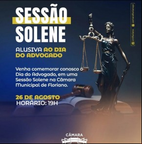 Câmara Municipal de Floriano realiza sessão solene para advogados nesta sexta(Imagem:Reprodução/Instagram)