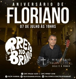 Cantor Felipi Gabriel fará a abertura de show gospel no aniversário de Floriano.(Imagem:Divulgação)