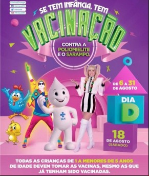 Saúde promove dia D de vacinação contra Poliomielite e Sarampo em Floriano.(Imagem:Divulgação)