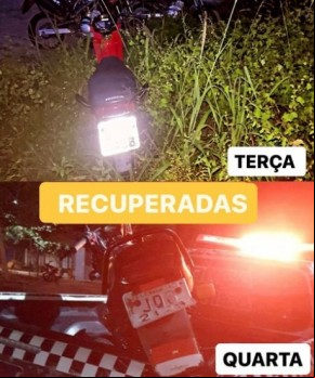 Força Tática/Rocam recupera duas motocicletas roubadas em operações consecutivas.(Imagem:Reprodução/Instagram)