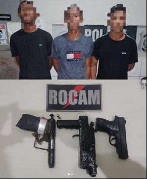 Polícia prende três homens portando armas de fogo e simulacro em Floriano.(Imagem:Divulgação)