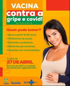 Floriano abre novos grupos para vacinação bivalente contra gripe e COVID-19 para diversos públicos prioritários.(Imagem:Reprodução/Instagram)