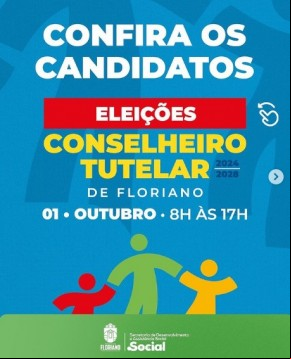 Eleição para o Conselho Tutelar de Floriano será dia 1º de outubro; confira os candidatos.(Imagem:Reprodução/Instagram)