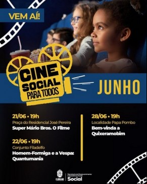 Floriano promove o Cine Social para Todos: Diversão e educação para o público infantil.(Imagem:Reprodução/Instagram)