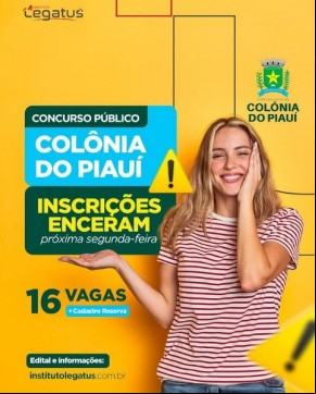 Inscrições para concurso público de Colônia do Piauí se encerram segunda-feira.(Imagem:Reprodução/Instagram)