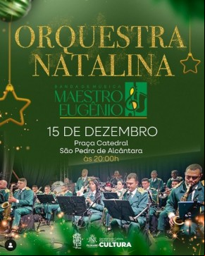 Orquestra Natalina da Banda Maestro Eugênio promete encantar Floriano em grande evento.(Imagem:Reprodução/Instagram)