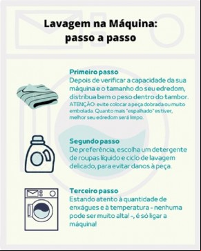 Lavando edredom na máquina(Imagem:Divulgação)