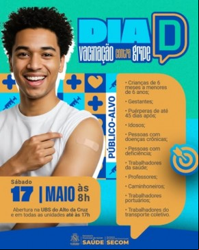 Floriano realiza Dia D de Vacinação contra a gripe neste sábado (17)(Imagem:Reprodução/Instagram)