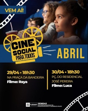 Cine Social retorna em Floriano trazendo diversão para toda família.(Imagem:Reprodução/Instagram)