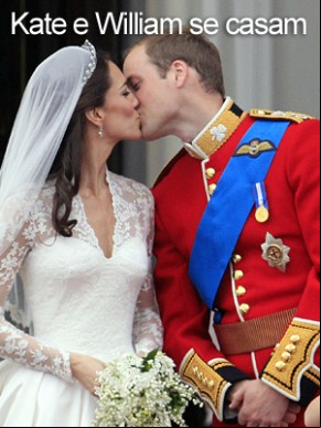 Após cerimônia em Westminster, casal se beija em público(Imagem:Reprodução)