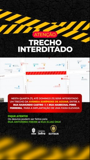 Floriano: Sutran interditará trecho da Av. Eurípedes de Aguiar para implantar faixa elevada.(Imagem:Secom)