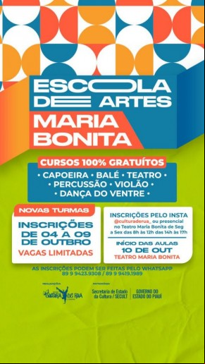 Abertas as inscrições para os cursos da Escola de Arte Maria Bonita(Imagem:Divulgação)