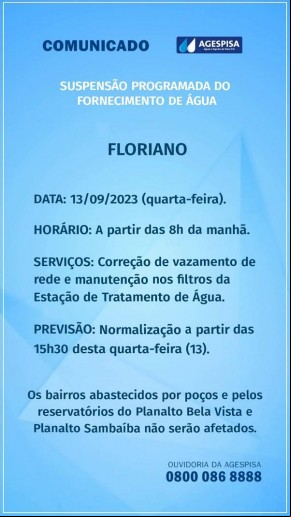 Agespisa realiza correção de vazamento e manutenção em filtros da estação de Tratamento de Água.(Imagem:Divulgação)