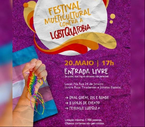 Festival Multicultural contra a LGBTQIAfobia.(Imagem:Divulgação )
