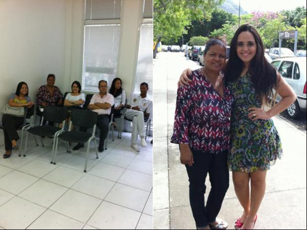 Perlla posa com a mãe e mostra os convidados no cartório(Imagem:Divulgação)