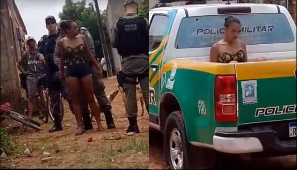 Mulher é presa suspeita de matar companheiro a facadas no bairro Cajueiro II.(Imagem:Reprodução)