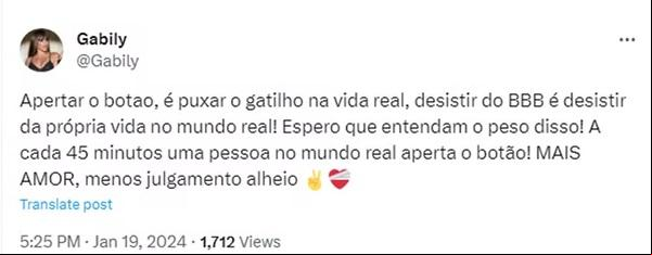 Famosas apoiam Vanessa Lopes após desistência do BBB 24 (Imagem:Reprodução/X)