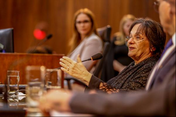 Maria da Penha ressaltou a importância da fiscalização dos crimes de violência doméstica.(Imagem:Thiago Amaral/Alepi)