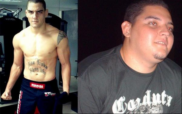 Antes e depois: treinos de jiu-jitsu fizeram Helder Mourão ar por transformação.(Imagem:Reprodução)