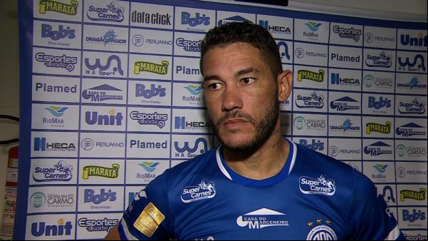 Betinho, atacante do Confiança.(Imagem:Reprodução/TV Sergipe)