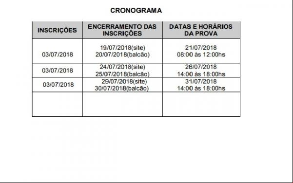 Cronograma da FAESF(Imagem:Reprodução/FlorianoNews)