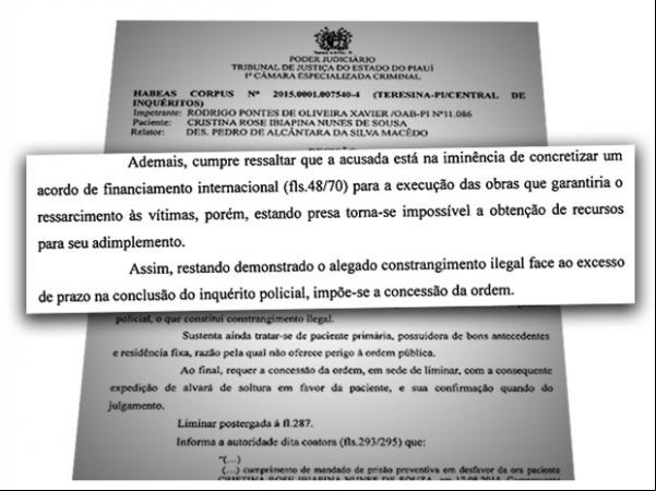 Habeas Corpus foi concedido pelo Tribunal de Justiça do Piauí.(Imagem:Reprodução)