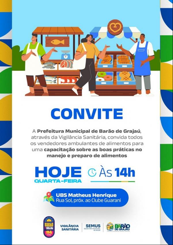 Prefeitura de Barão de Grajaú promove capacitação para vendedores ambulantes de alimentos(Imagem:Divulgação)