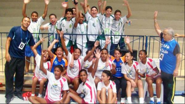 Meninas do Caic Balduíno terminam primeira fase invicta e aguardam adversário da semifinal da competição. Jogos Escolares acontecem em Natal até próximo domingo.(Imagem: Divulgação/Seduc)