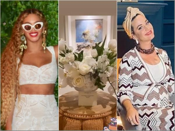 Beyoncé envia buquê de flores para Katy Perry, parabenizando pelo nascimento da filha(Imagem:Reprodução)