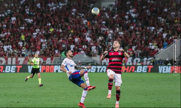 Fla enfrenta Fortaleza mirando ponta da classificação do Brasileiro(Imagem:Matheus Amorim/Fortaleza F.C./Direitos Reservados)