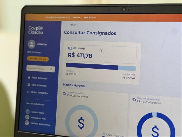 Gov.pi Cidadão oferece simulação de consignados para servidores públicos.(Imagem:Divulgação)