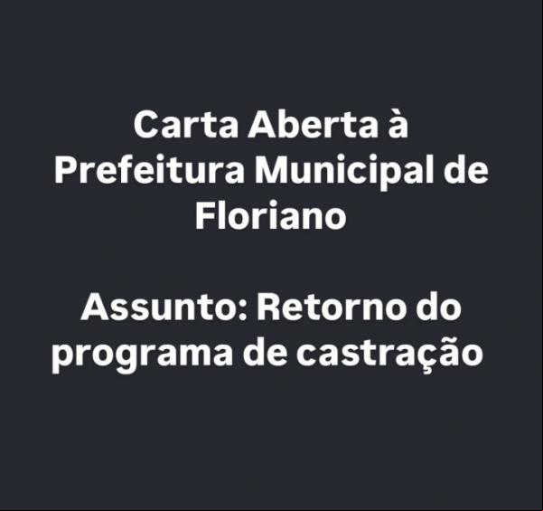Voluntários cobram retorno das castrações de animais em Floriano.(Imagem:Reprodução/Instagram)