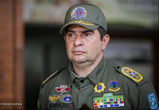 Scheiwann Lopes, comandante da Polícia Militar do Piauí.(Imagem:Renato Andrade/florianonews.piauiconectado.com)
