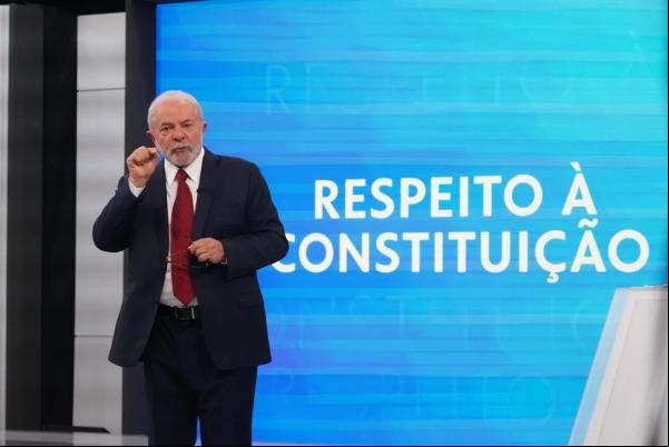 Lula no último debate antes do segundo turno.(Imagem:Stephanie Rodrigues/g1 )