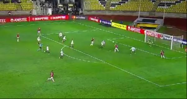 Chance perdida por Gabigol em Palestino x Flamengo.(Imagem:Reprodução)