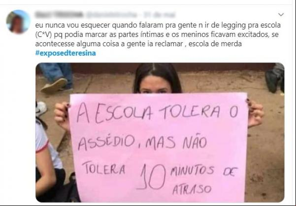 Polícia abre inquérito para investigar denúncias de assédio no #exposedteresina(Imagem:Reprodução)