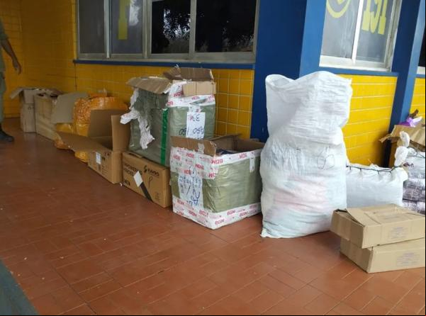  PRF apreende mais de 4 mil produtos importados ilegalmente em ônibus no Piauí.(Imagem: Divulgação /PRF )